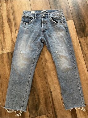 PacSun Men's Light Blue Distressed Relaxed Jeans